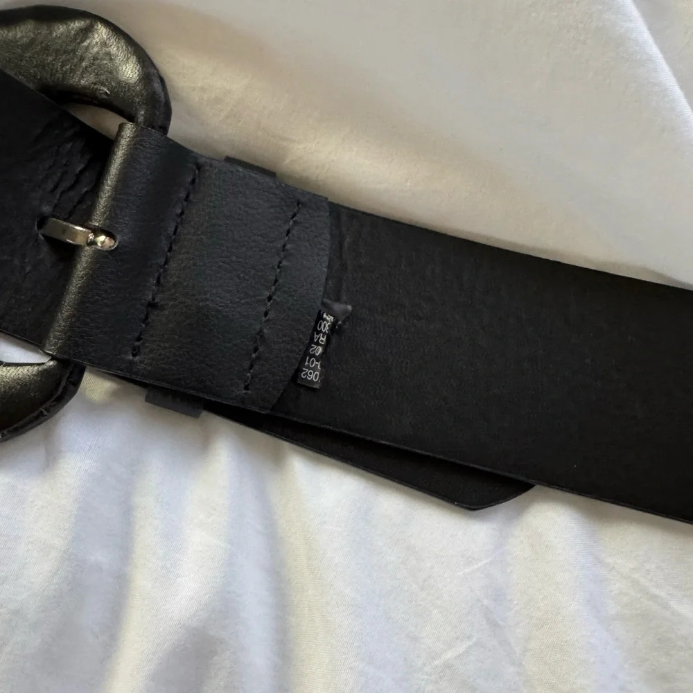 Zara Black Double Buckle Wide Belt‎